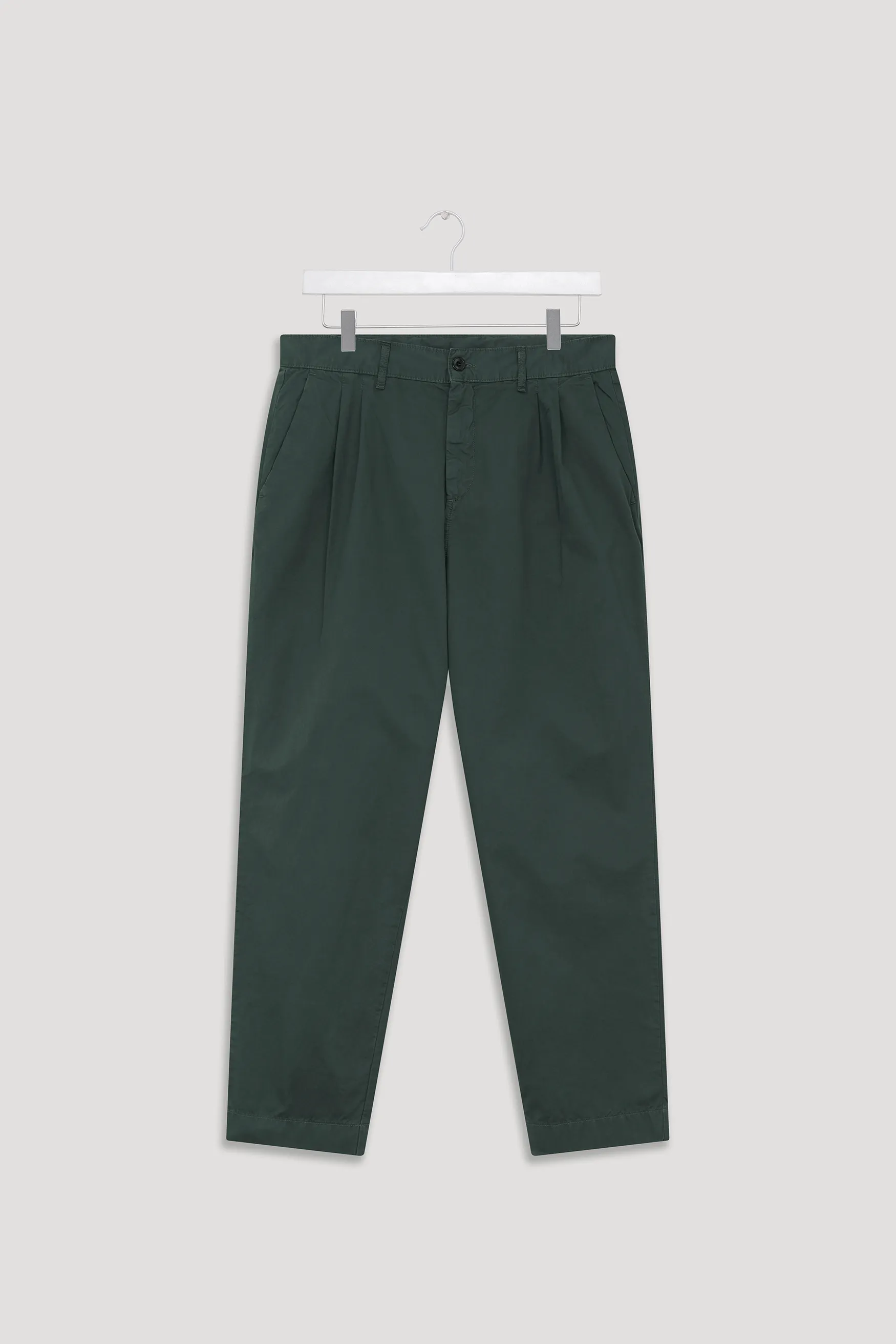 Organic Twill Double Pleated Trouser