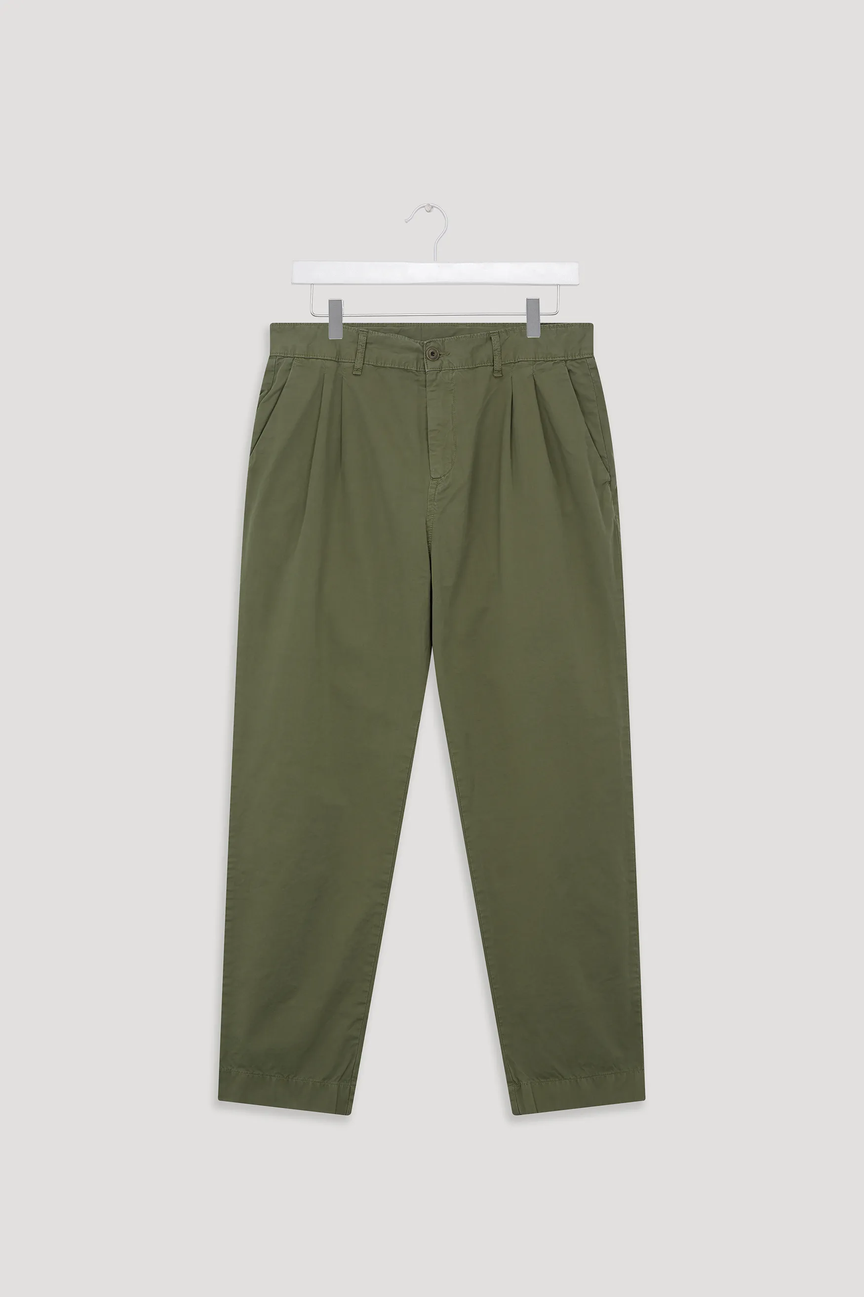 Organic Twill Double Pleated Trouser