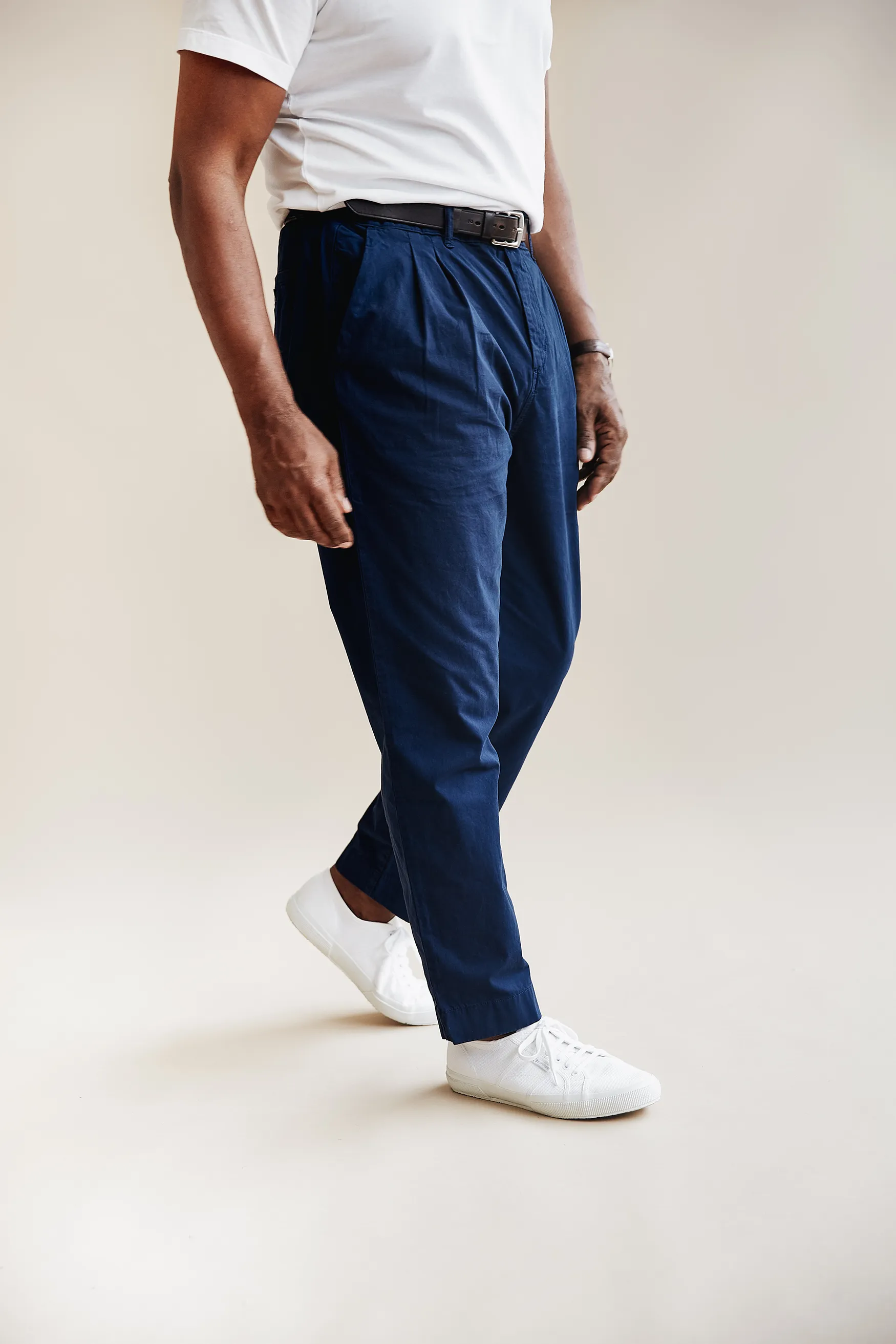 Organic Twill Double Pleated Trouser