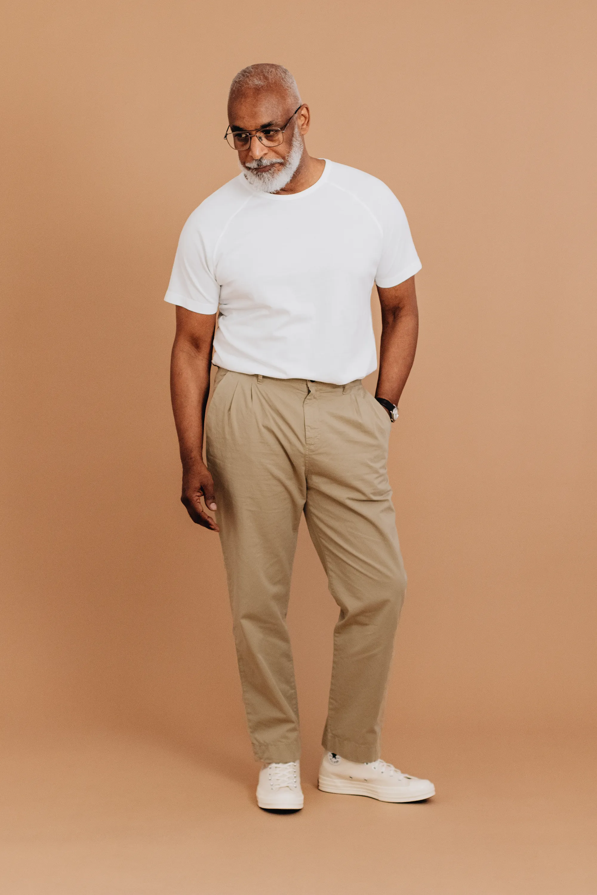 Organic Twill Double Pleated Trouser
