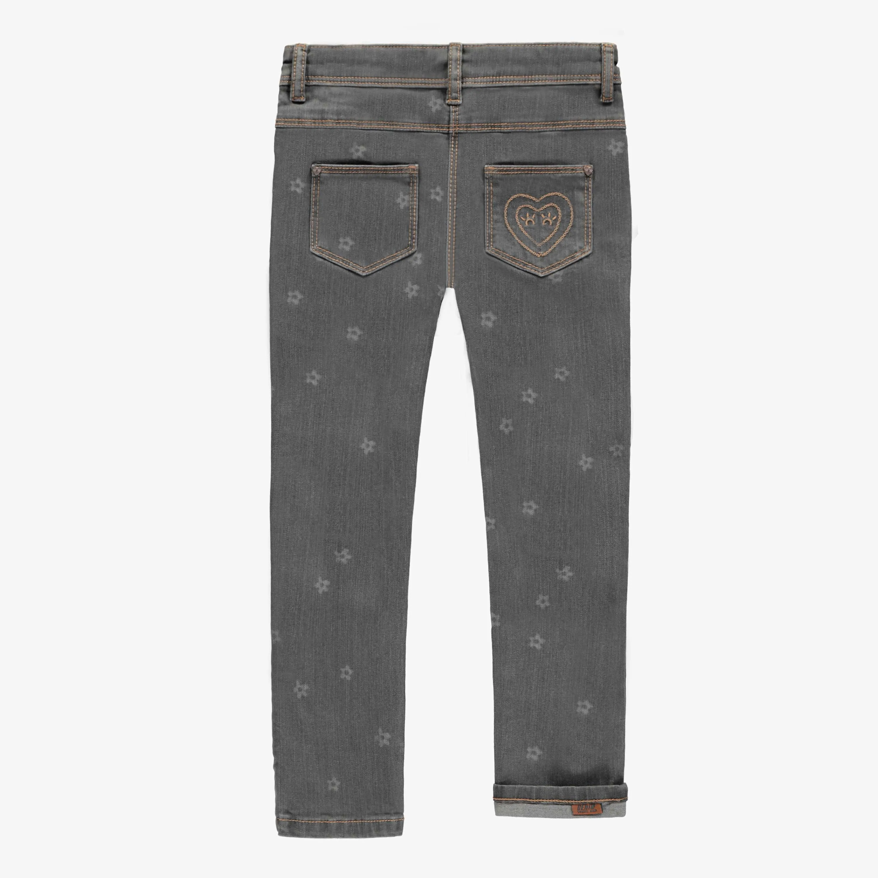 Pantalon coupe ajustée en denim extensible, gris foncé, enfant  || Slim fit pants in stretch denim, dark grey, child