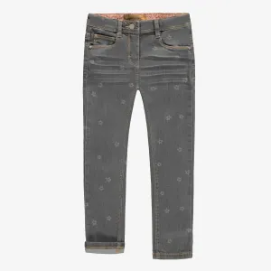 Pantalon coupe ajustée en denim extensible, gris foncé, enfant  || Slim fit pants in stretch denim, dark grey, child