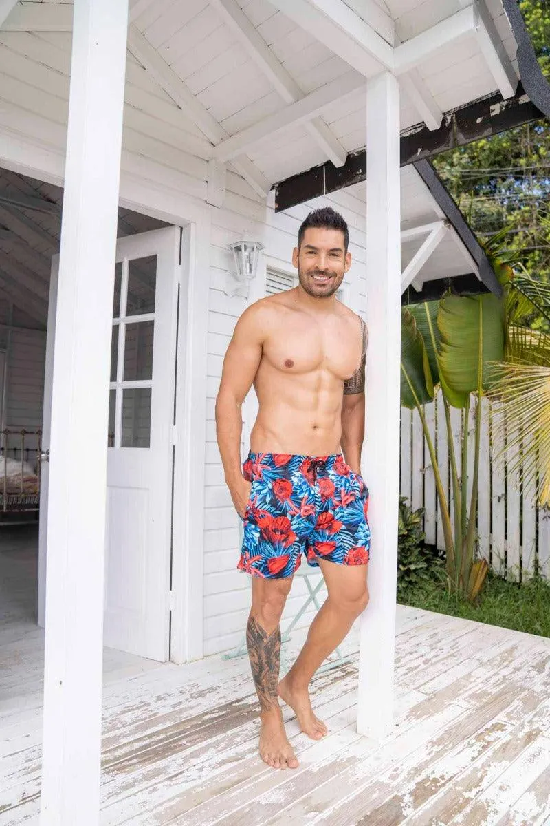 Pantaloneta de Hombre roja 0462 | Men's Swim Trunks Quick Dry Shorts with Pockets 0462
