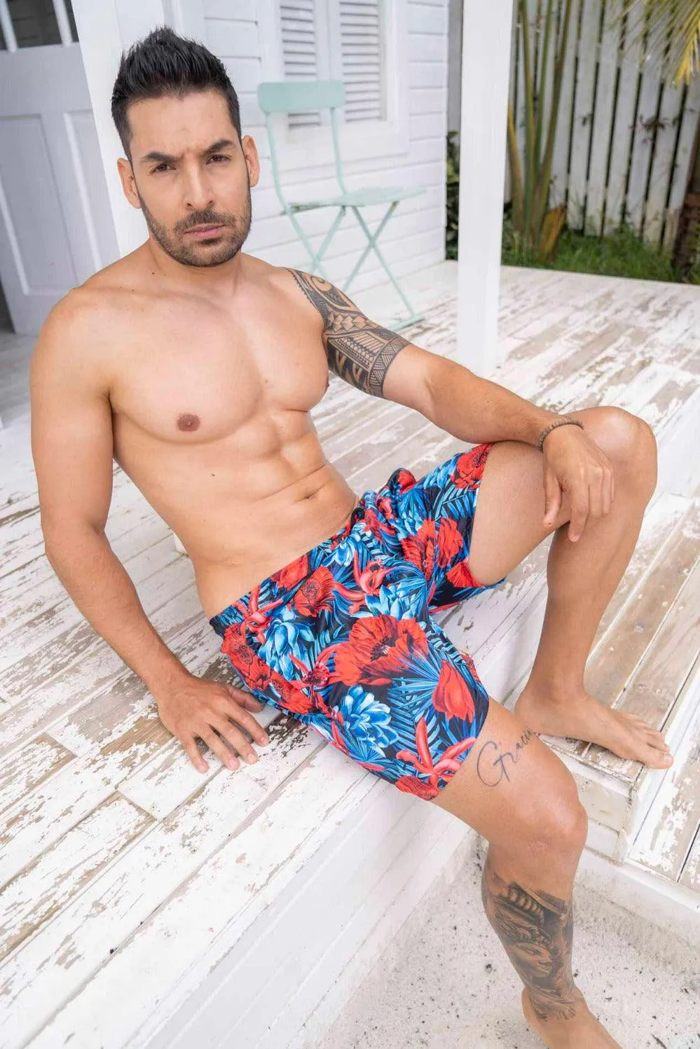 Pantaloneta de Hombre roja 0462 | Men's Swim Trunks Quick Dry Shorts with Pockets 0462