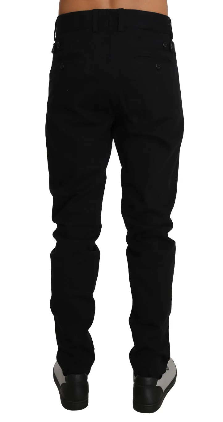 Pants Black Cotton Formal Dress Trousers