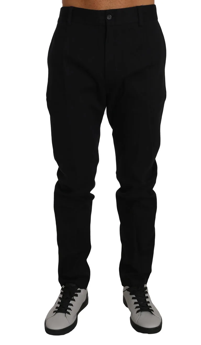 Pants Black Cotton Formal Dress Trousers