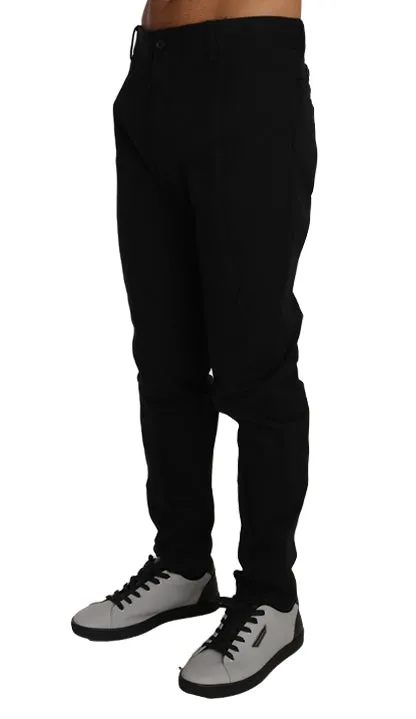 Pants Black Cotton Formal Dress Trousers