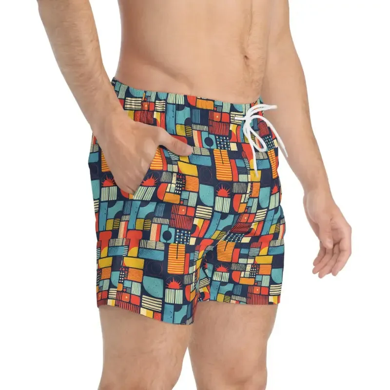 Patterned Men's Swim Trunks