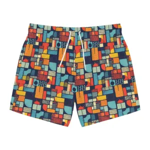 Patterned Men's Swim Trunks