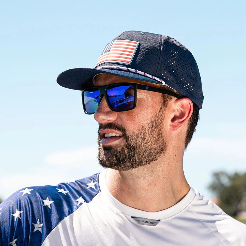 Performance Snapback | American Flag | Navy