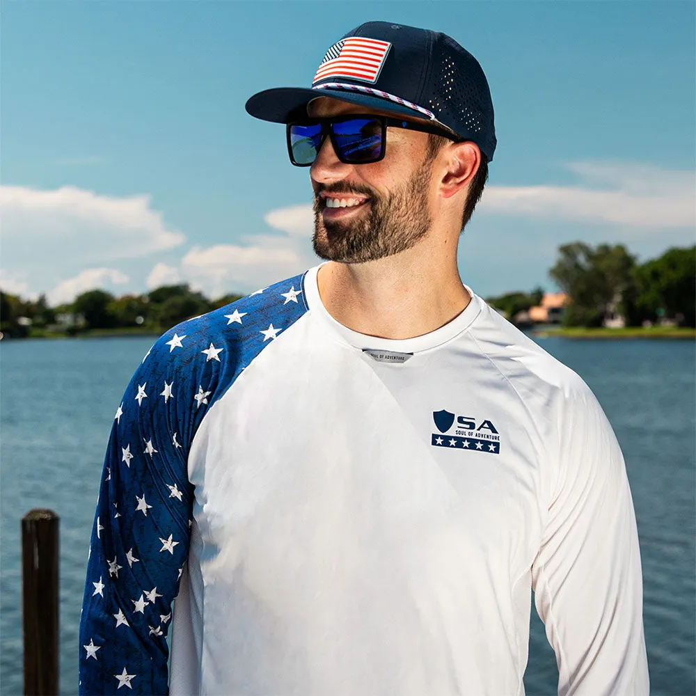 Performance Snapback | American Flag | Navy