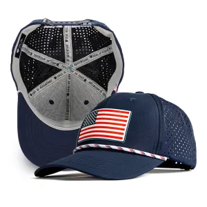 Performance Snapback | American Flag | Navy