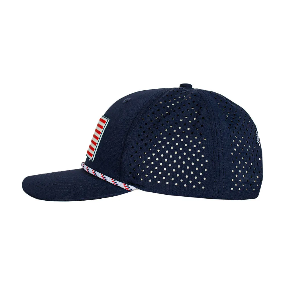 Performance Snapback | American Flag | Navy