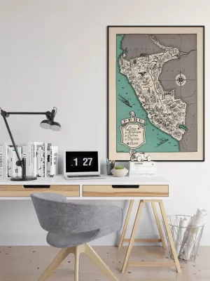 Peru Map Poster Print| Vintage Map Wall Art