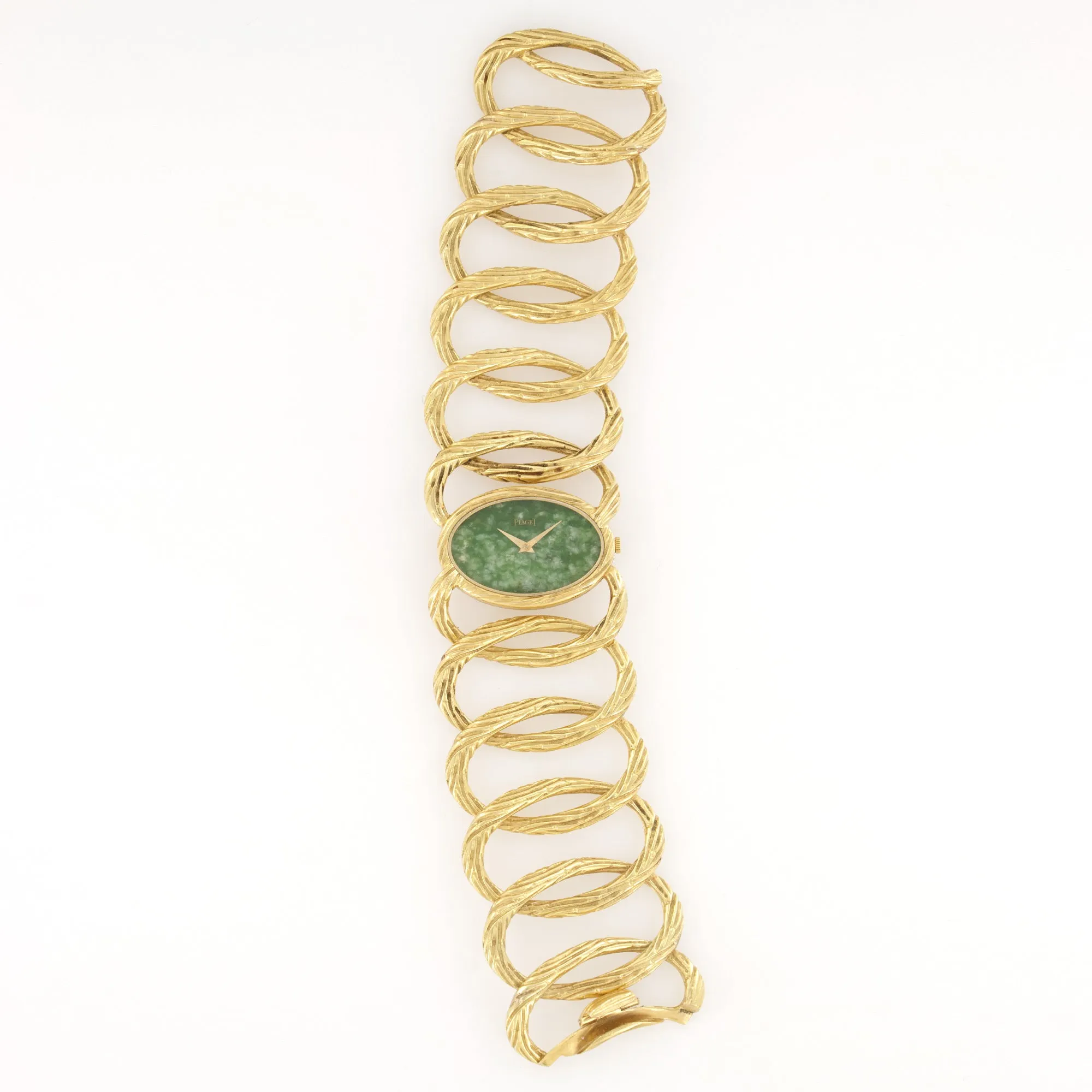 Piaget Yellow Gold Bamboo Jade Watch, 1970s