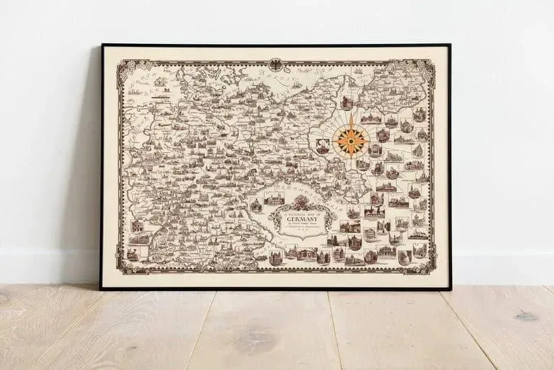 Pictorial Map of Germany 1935| Vintage Map Print