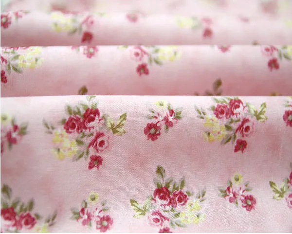 Pink Flowers Cotton Fabric - Flowers or Solid - By the Yard 74178 /73326