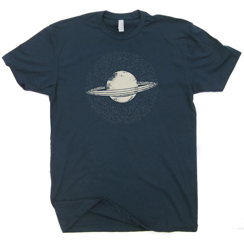 Planet Saturn T Shirt Solar System Shirt Geek T Shirts Science Fiction Vintage Nasa Shirt
