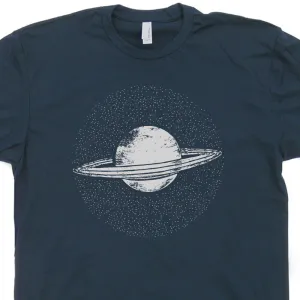 Planet Saturn T Shirt Solar System Shirt Geek T Shirts Science Fiction Vintage Nasa Shirt