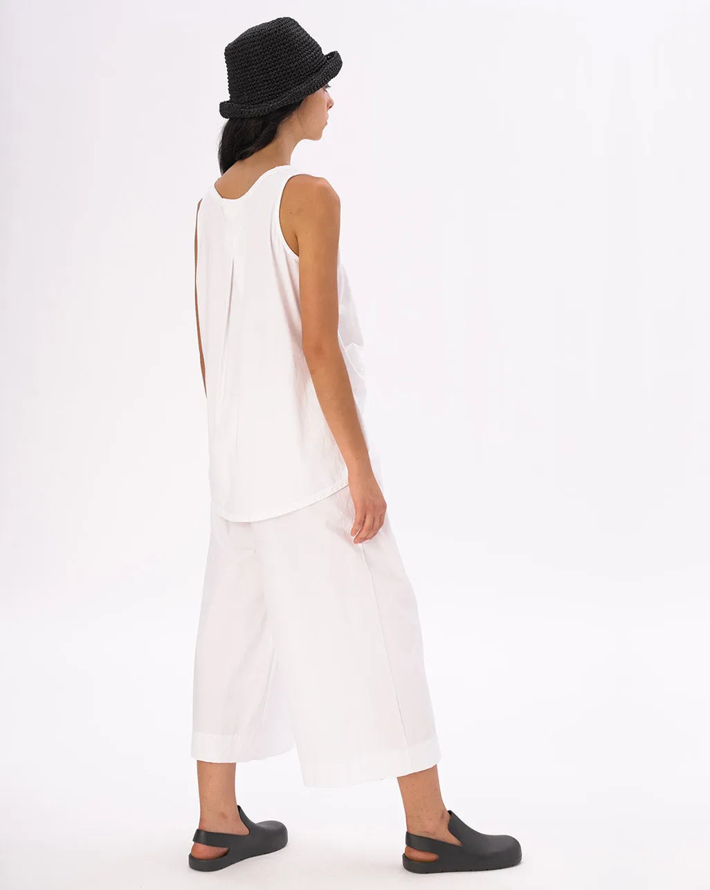 Pleated Cotton Palazzo Pants