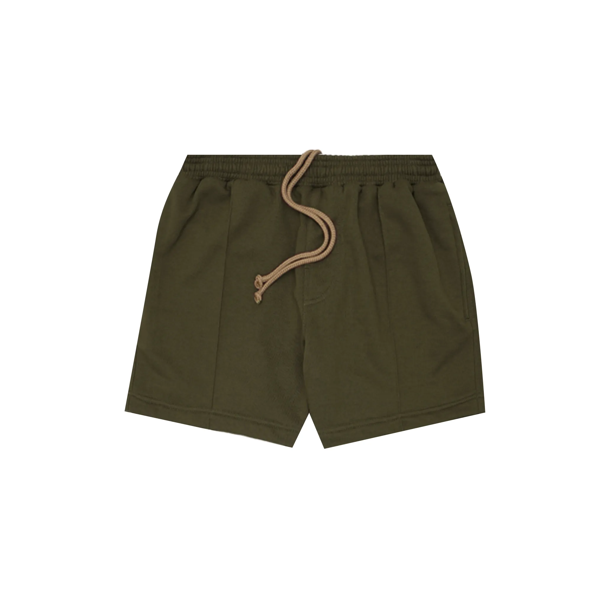 PLEATED HOUSE SHORTS IN OLIVE