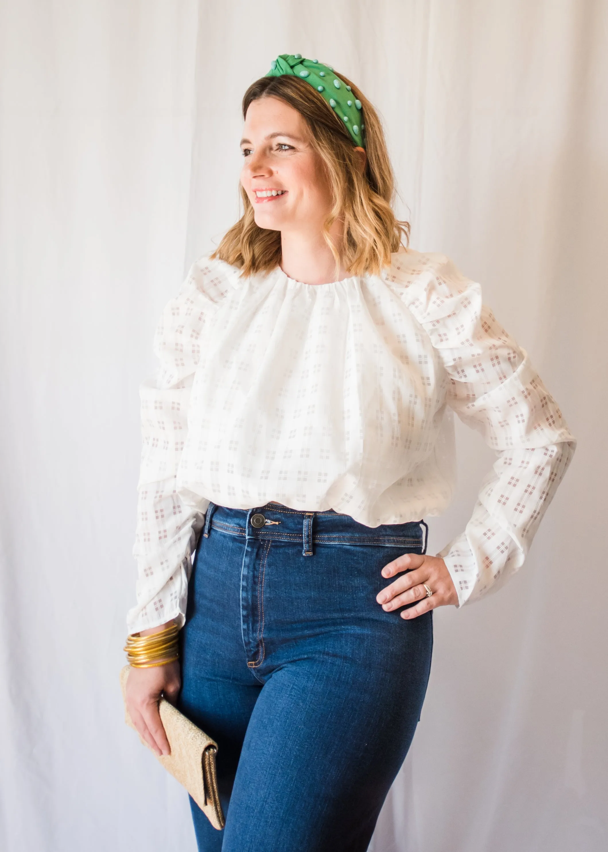 Pop the Bubbly! White Bubble Blouse