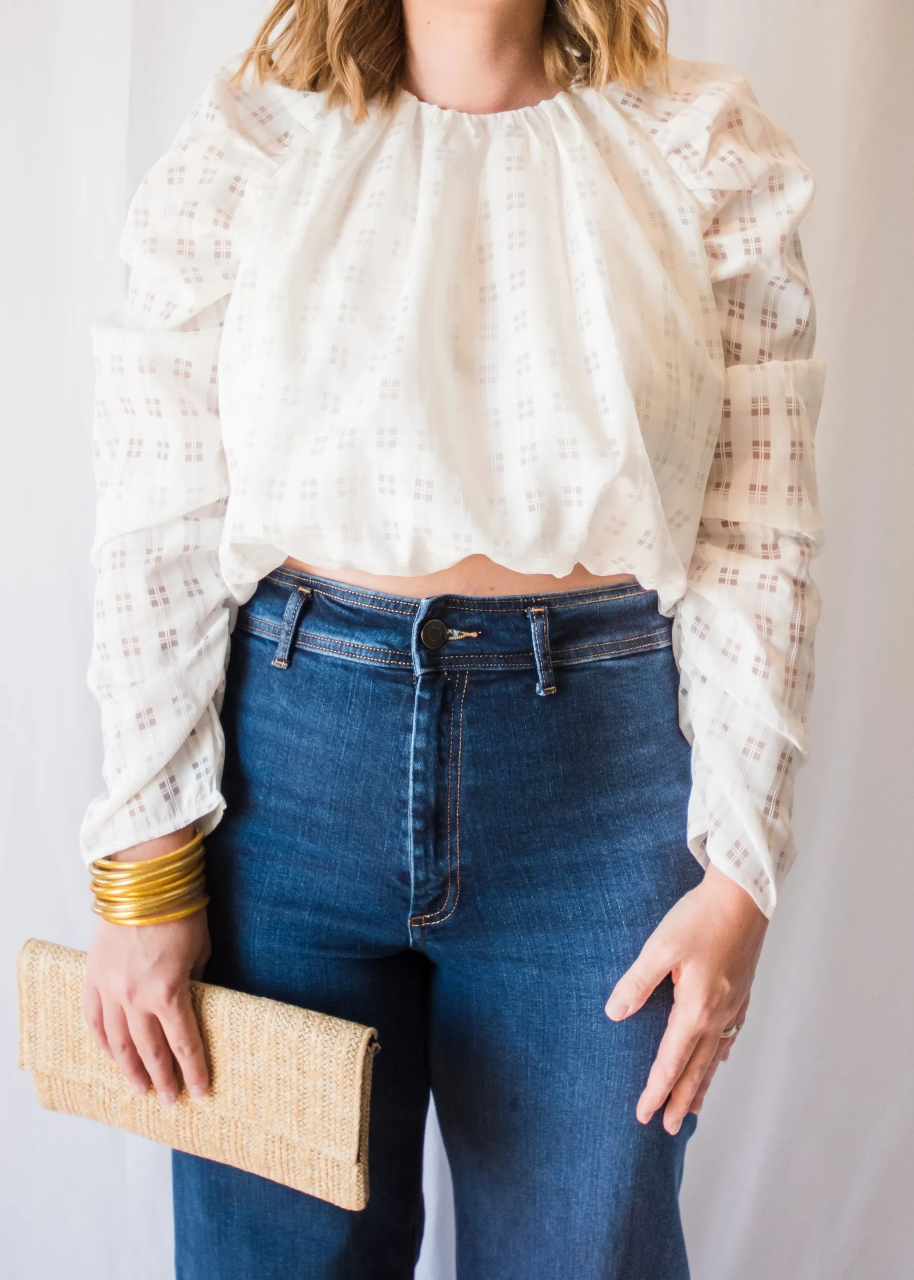 Pop the Bubbly! White Bubble Blouse