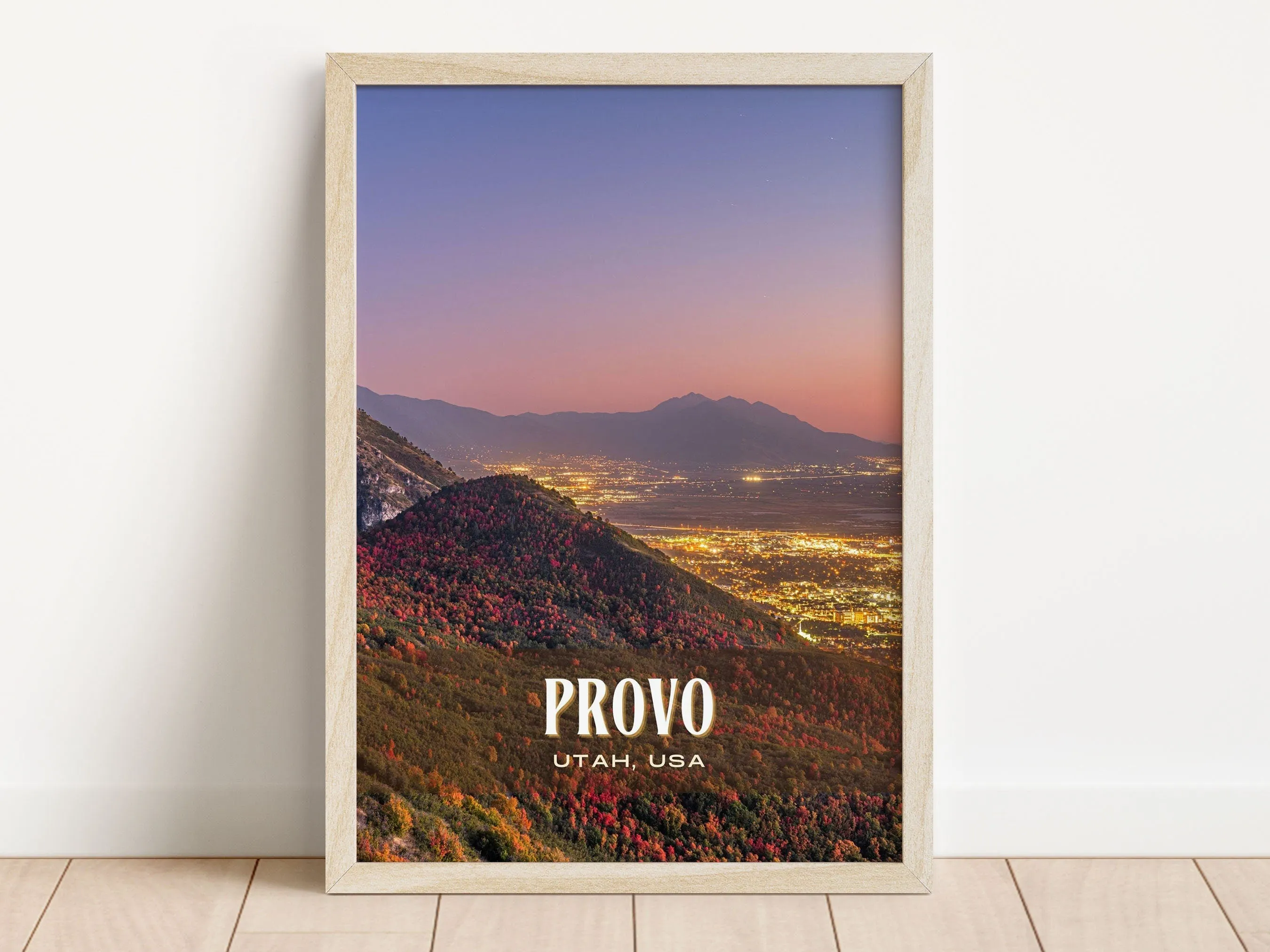 Provo Retro Wall Art, Utah, USA