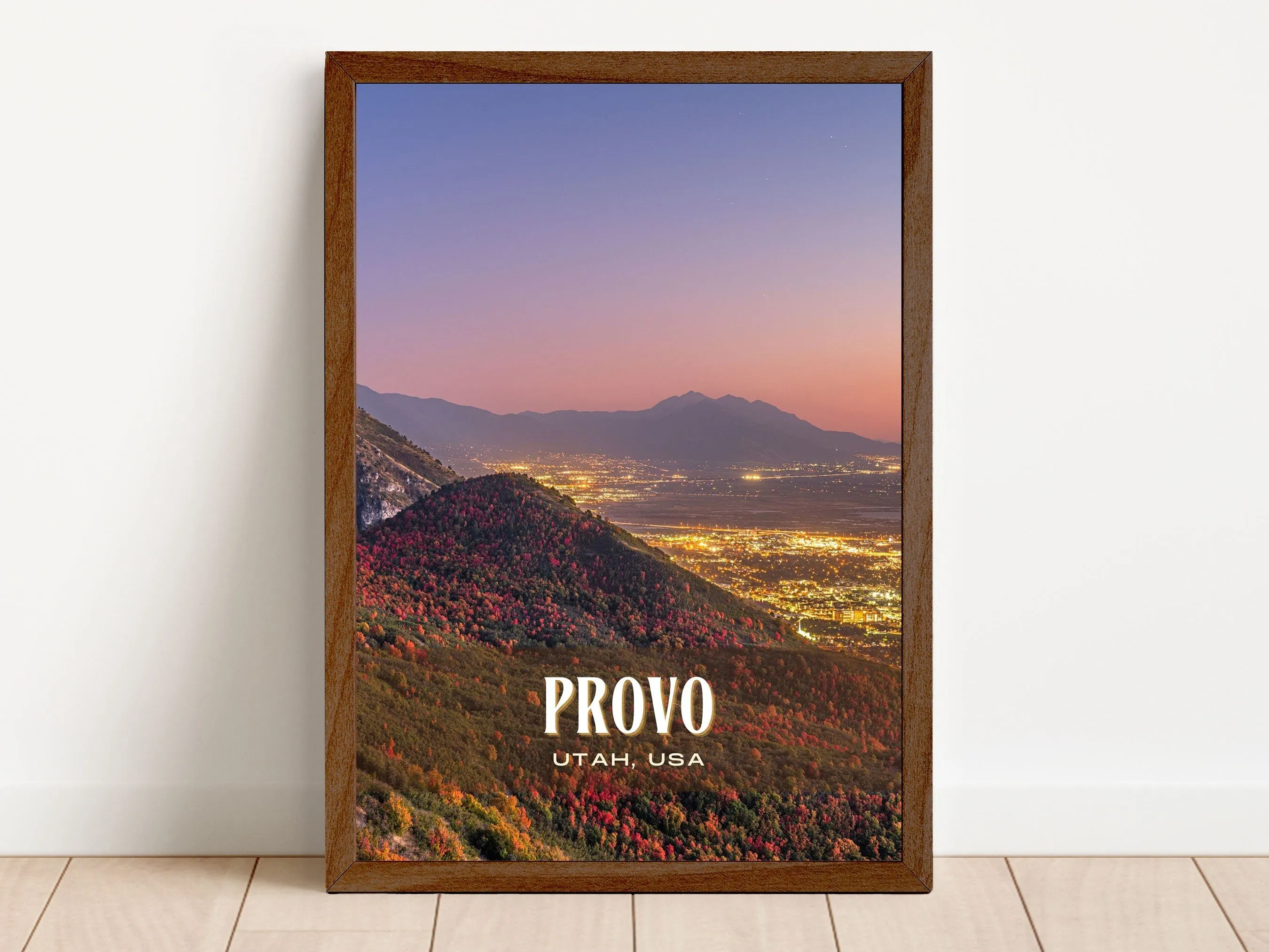Provo Retro Wall Art, Utah, USA