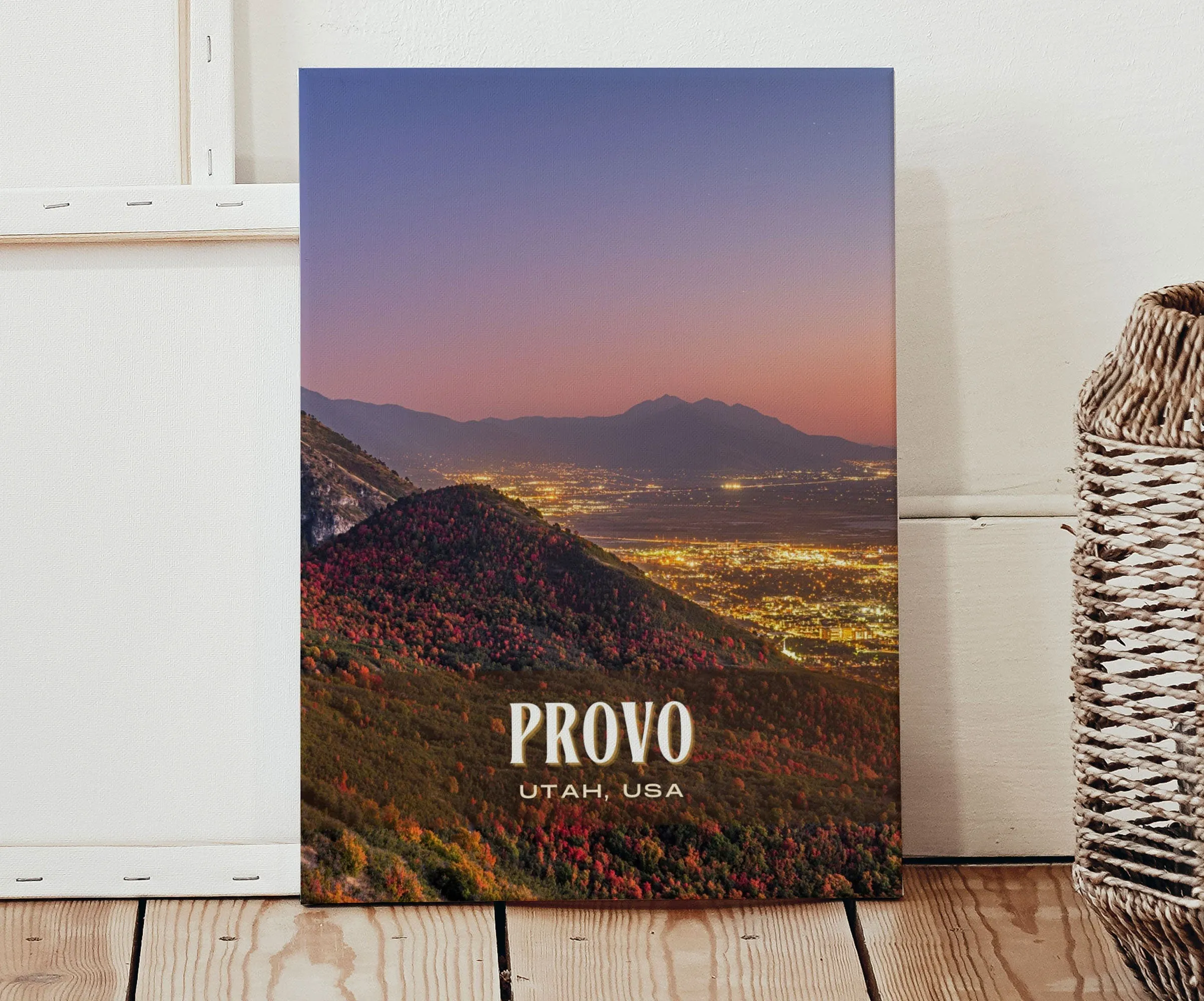 Provo Retro Wall Art, Utah, USA