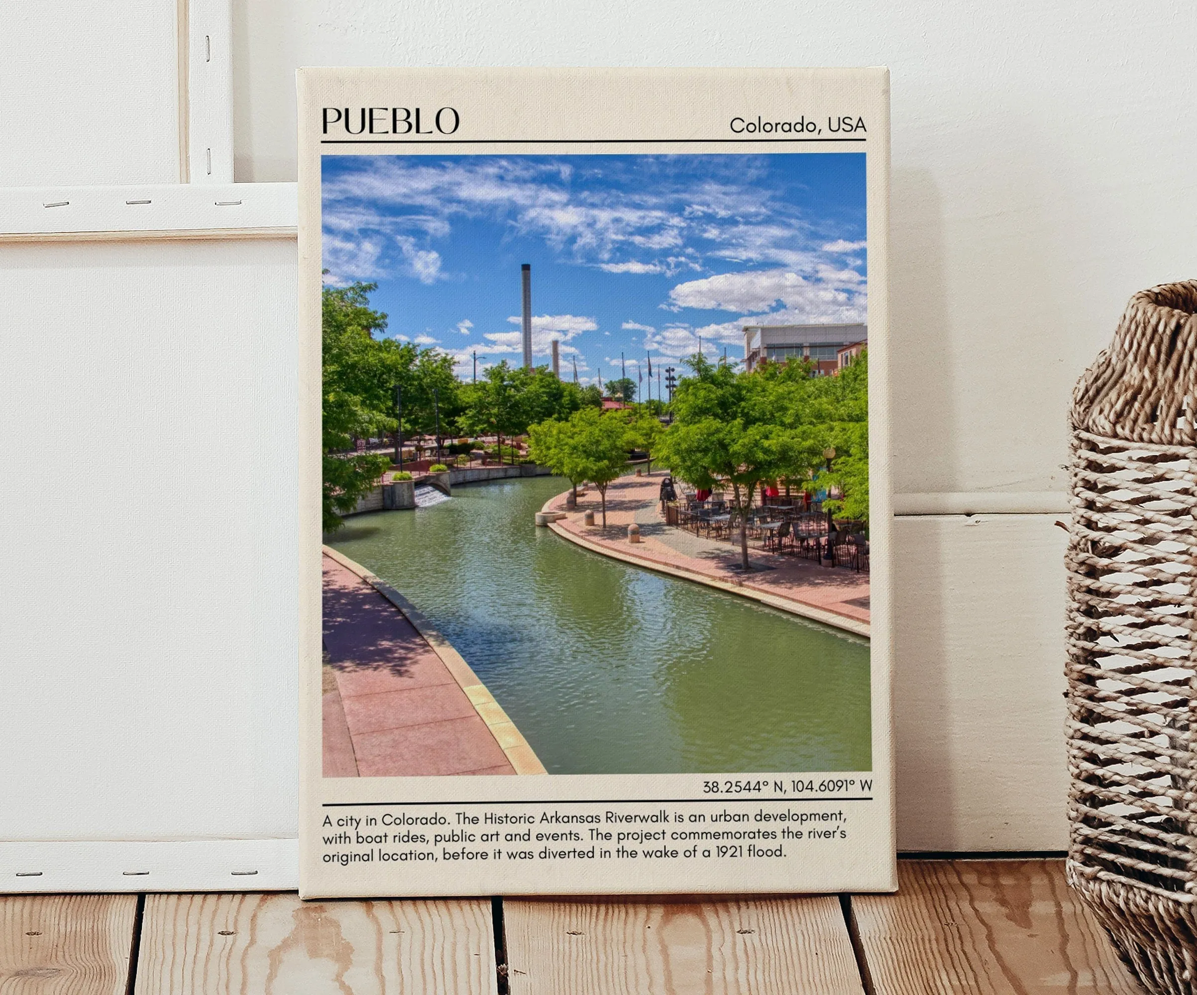 Pueblo Minimal Wall Art, Colorado, USA