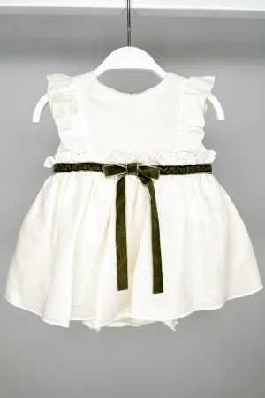"Arya" Ivory Linen Dress & Bloomers