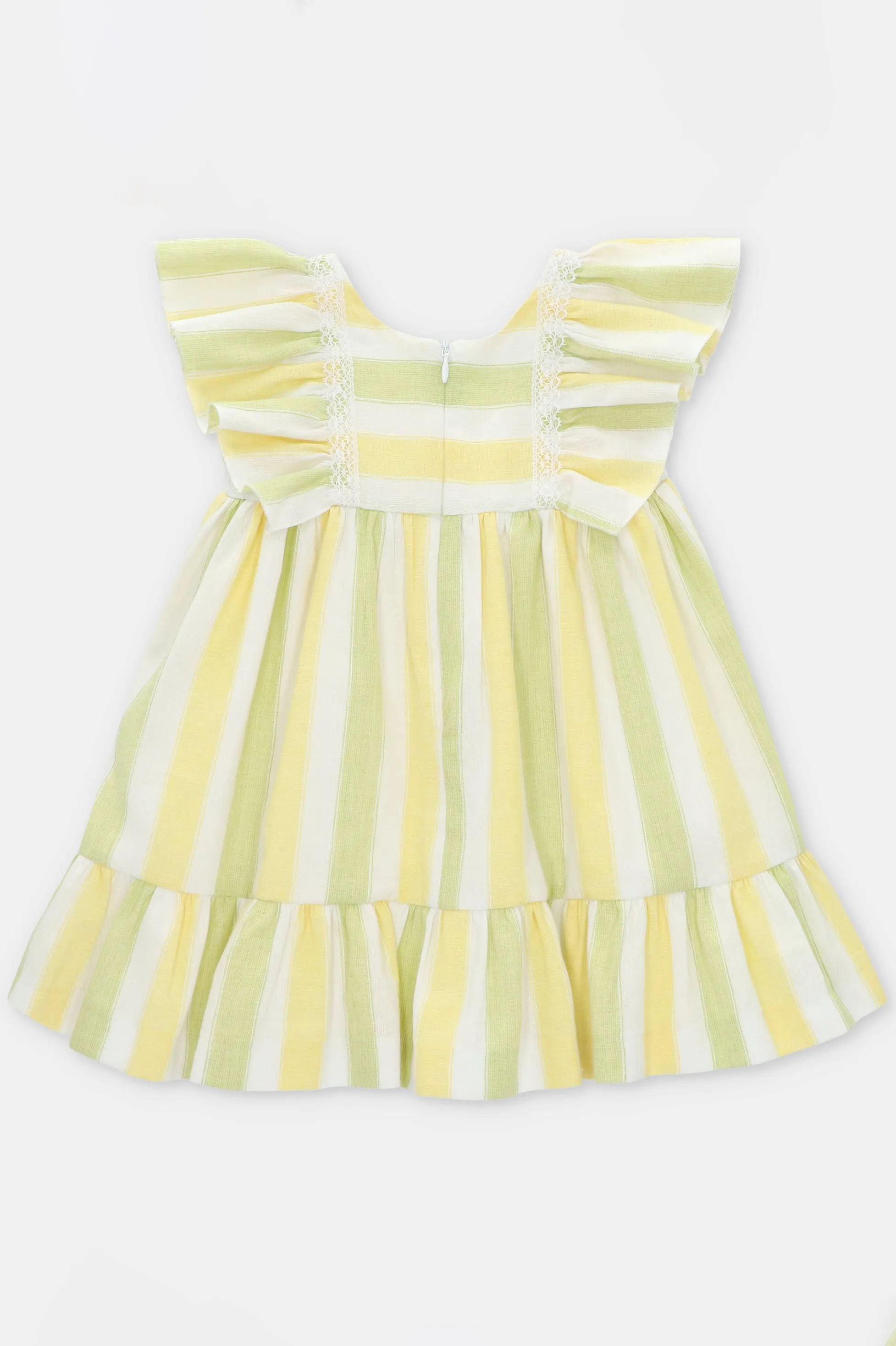 "Callista" Lemon & Lime Striped Dress