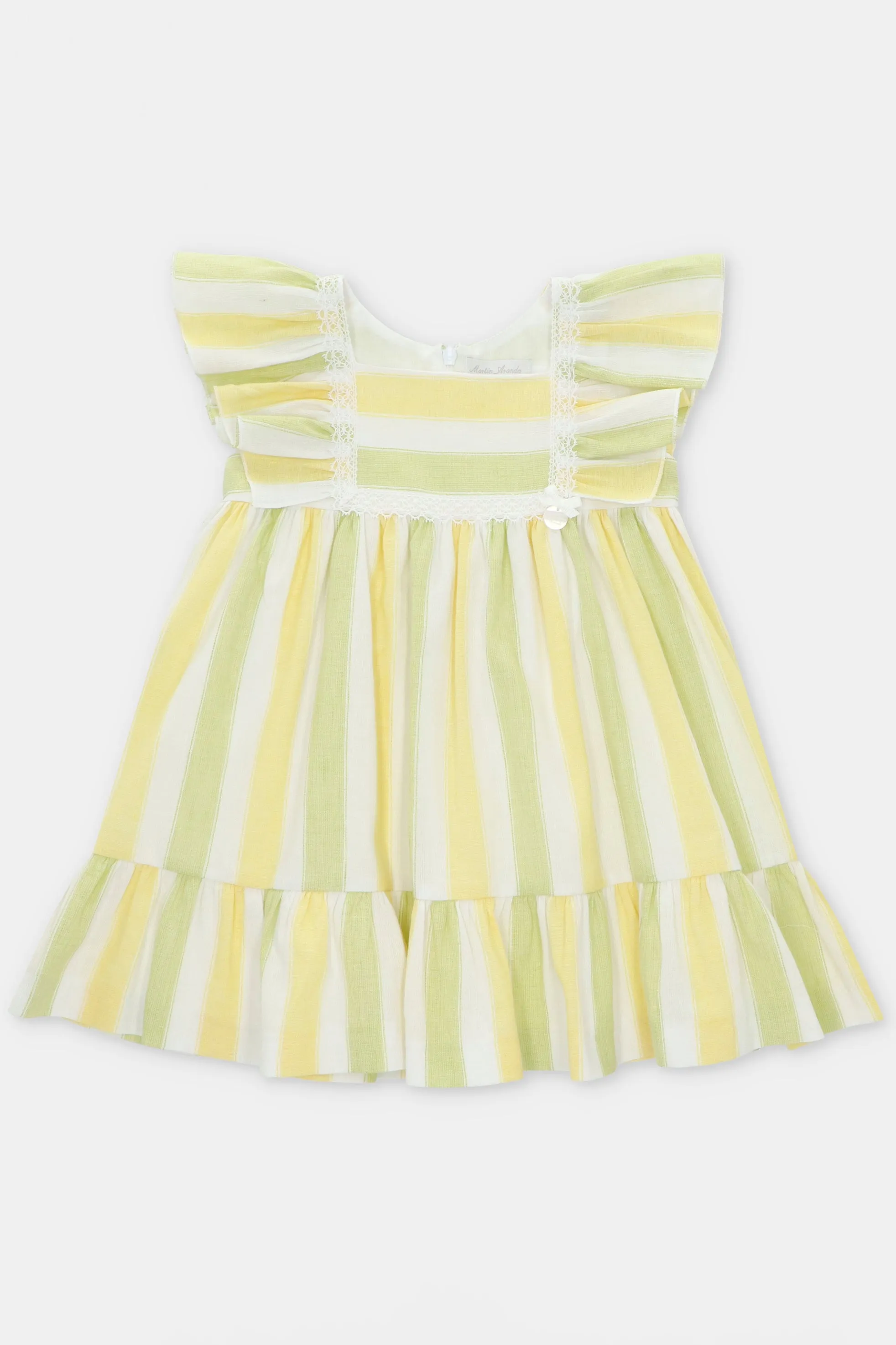 "Callista" Lemon & Lime Striped Dress