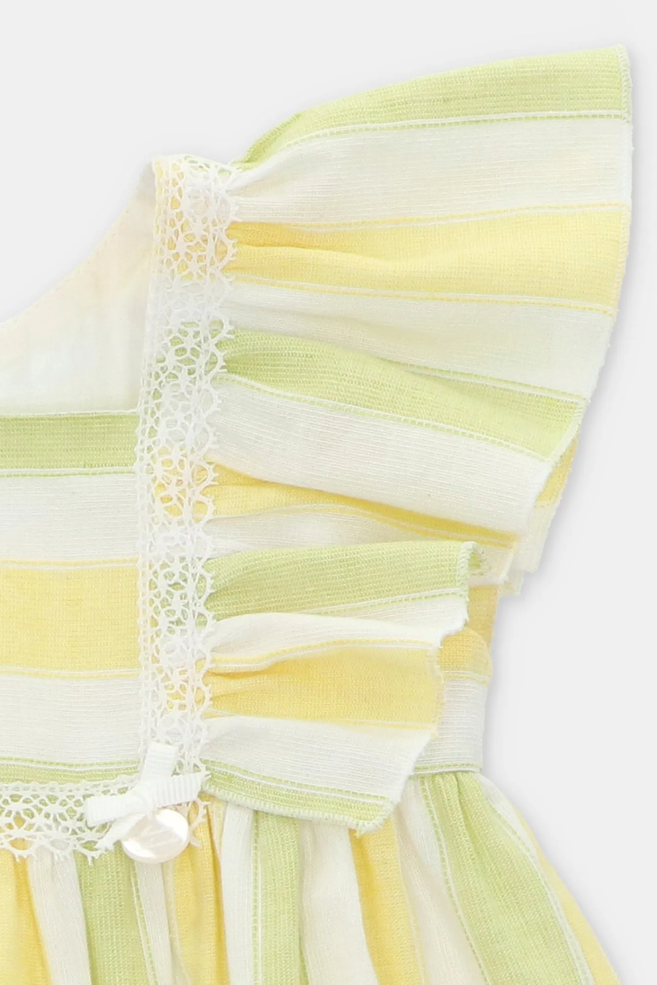 "Callista" Lemon & Lime Striped Dress