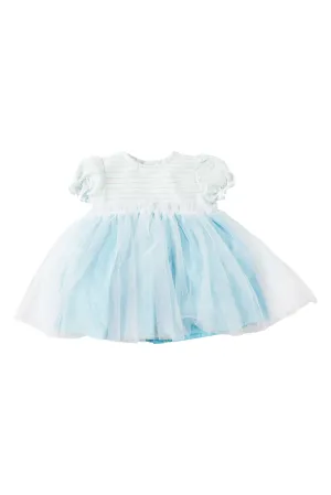 "Delphine" Turquoise Striped Tulle Dress