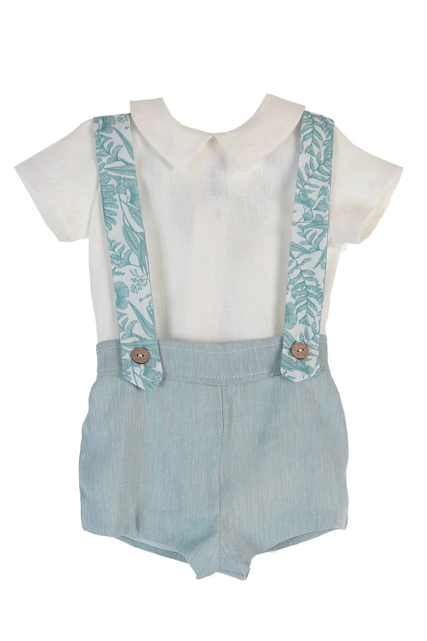 "Frankie" Shirt, Teal Shorts & Floral Braces