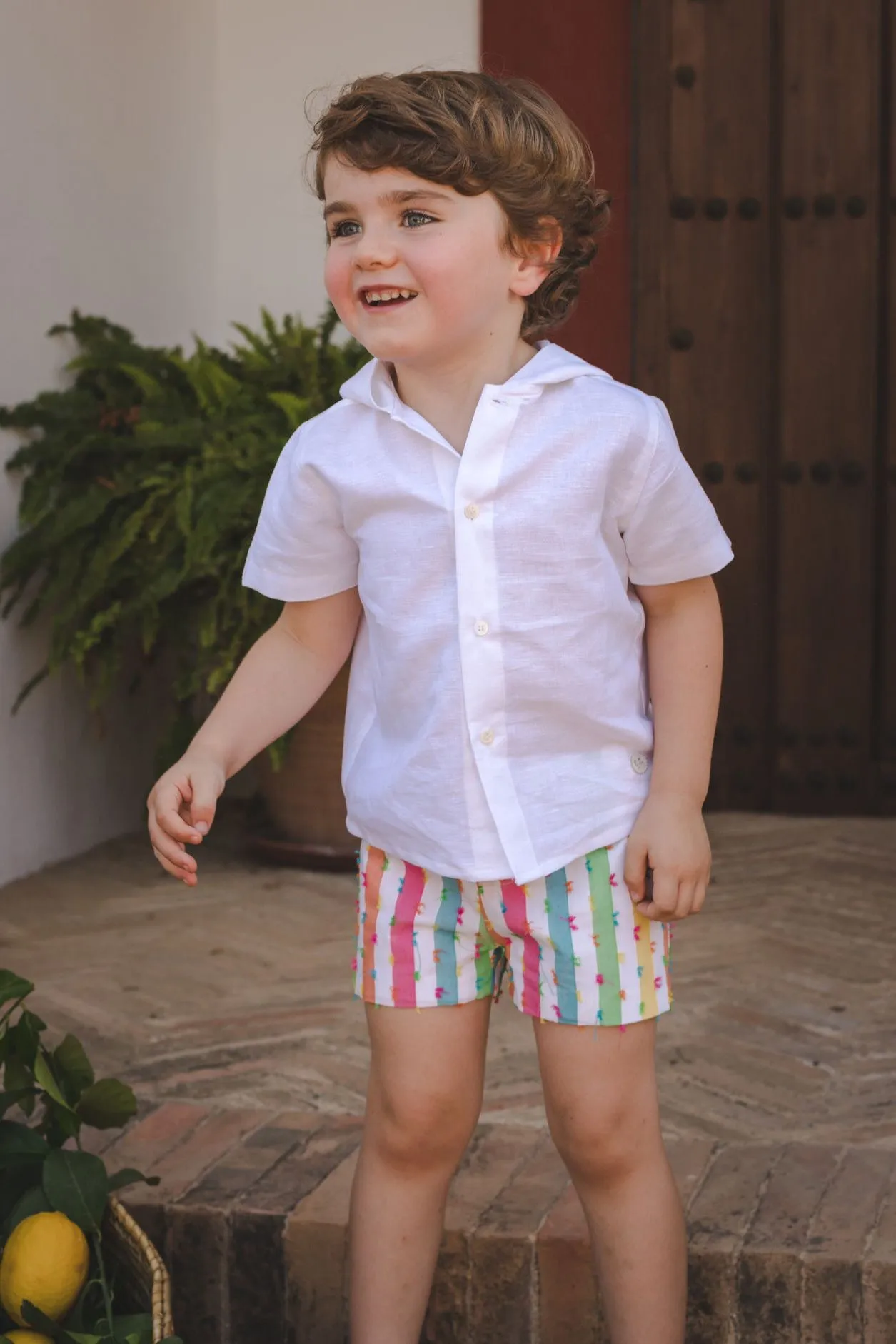 "Hartley" Hoodie & Multicoloured Striped Shorts
