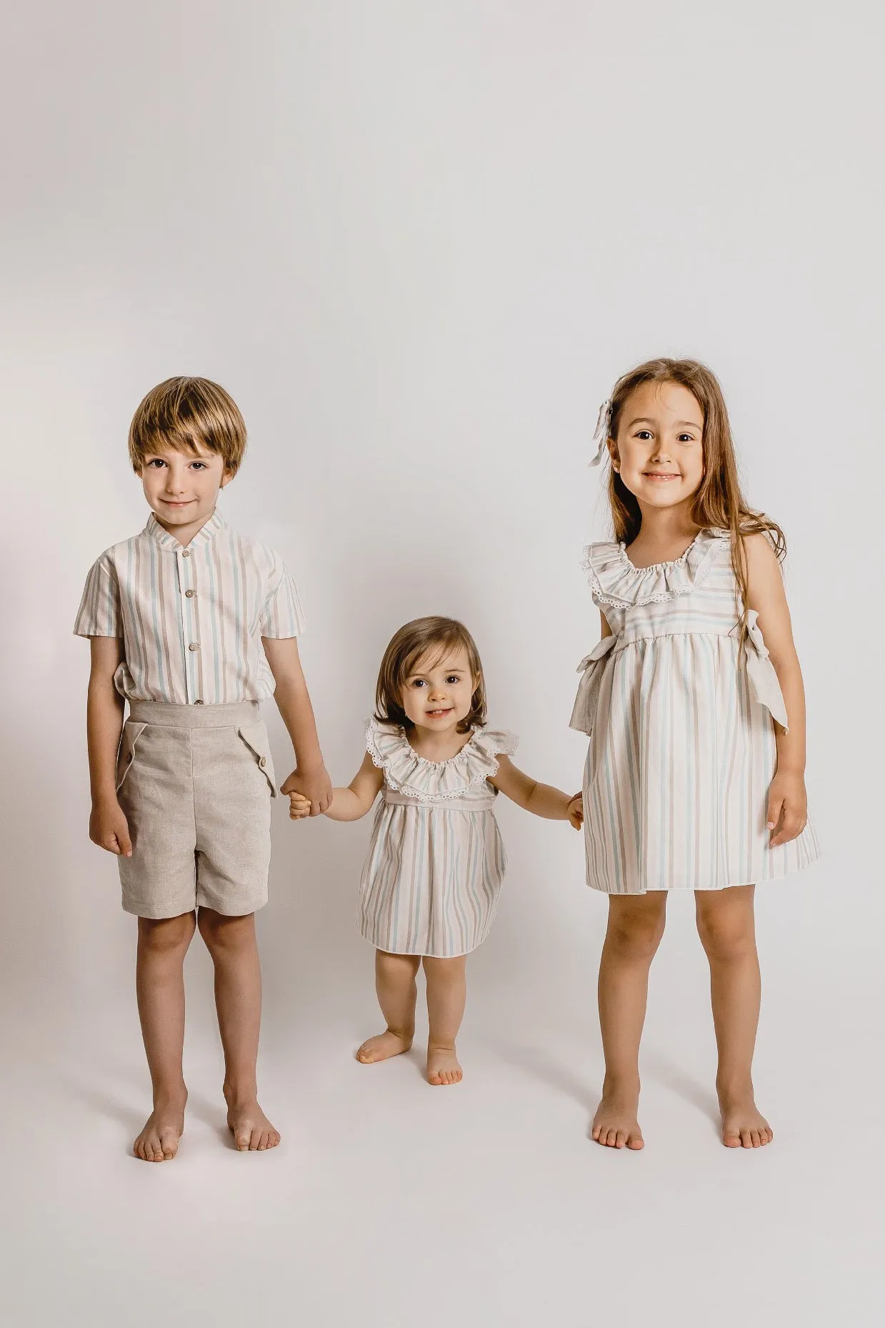 "Tillie" Pastel Striped Dress & Bloomers
