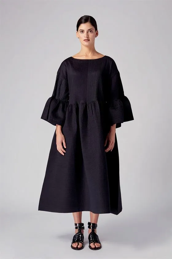 Rajesh Pratap Singh   I   Hamira peplum pleated dress   Black  4FL-110   Women classic collection