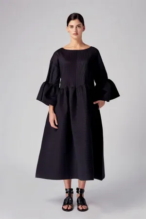 Rajesh Pratap Singh   I   Hamira peplum pleated dress   Black  4FL-110   Women classic collection