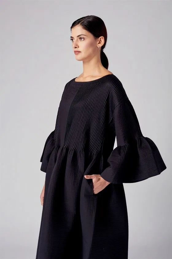 Rajesh Pratap Singh   I   Hamira peplum pleated dress   Black  4FL-110   Women classic collection