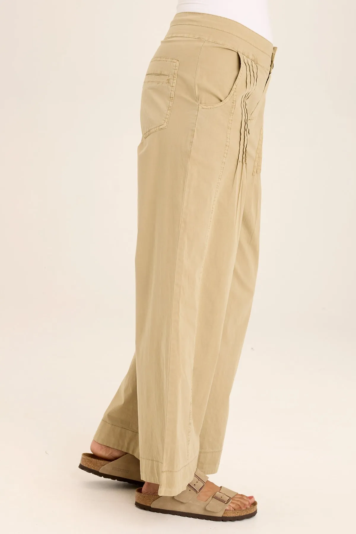 Rebecca Stretch Poplin Pleated Pant