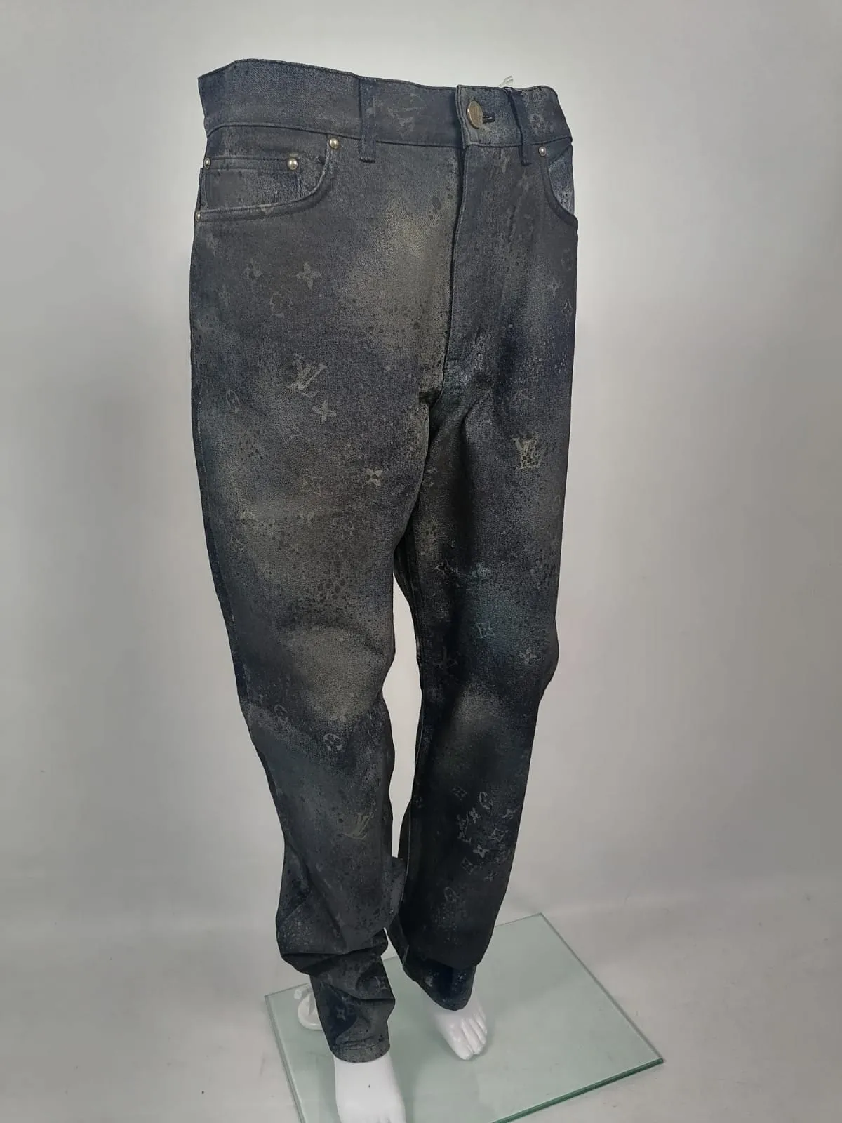 Regular Fit Spray Monogram Jeans