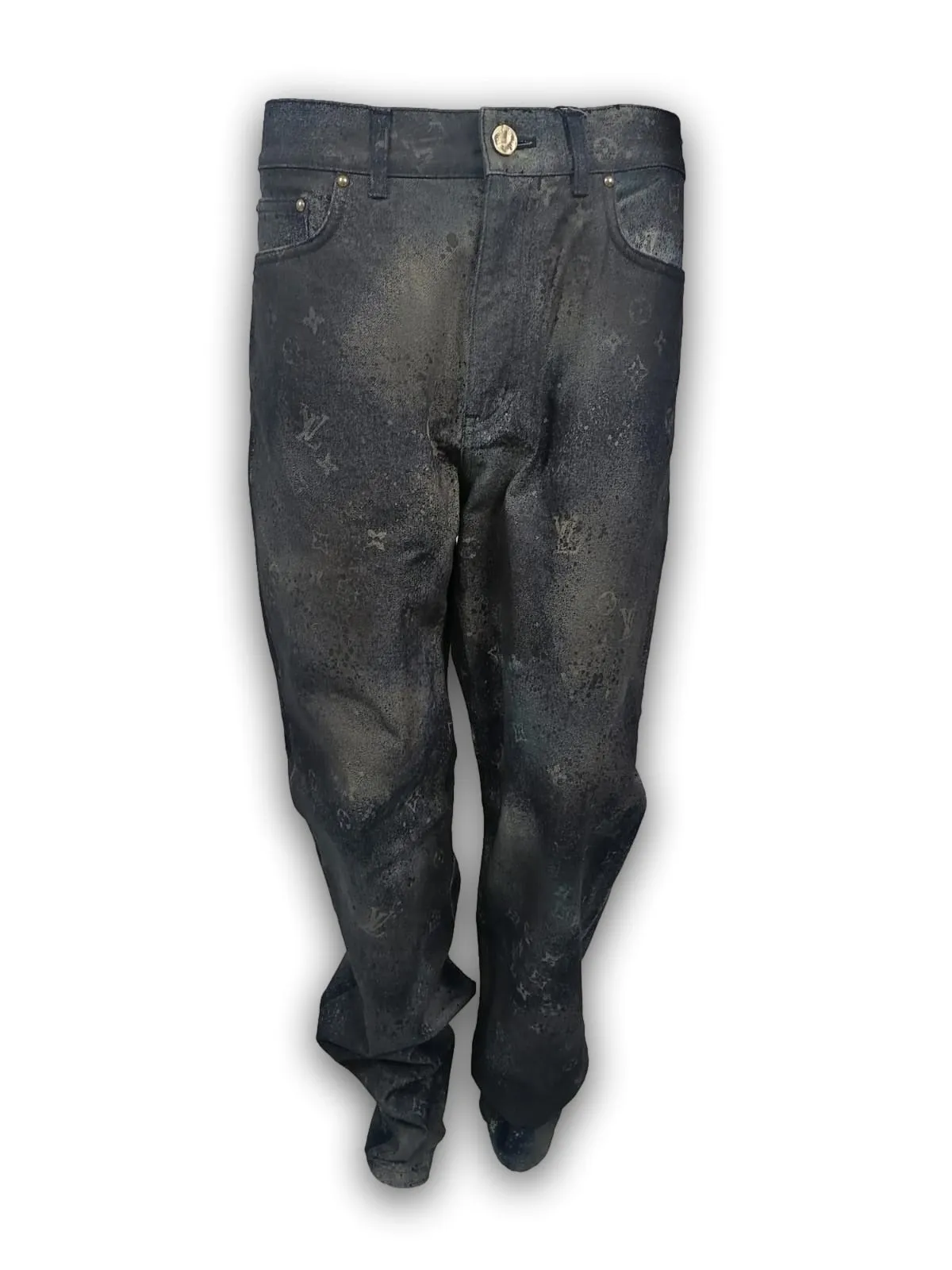 Regular Fit Spray Monogram Jeans