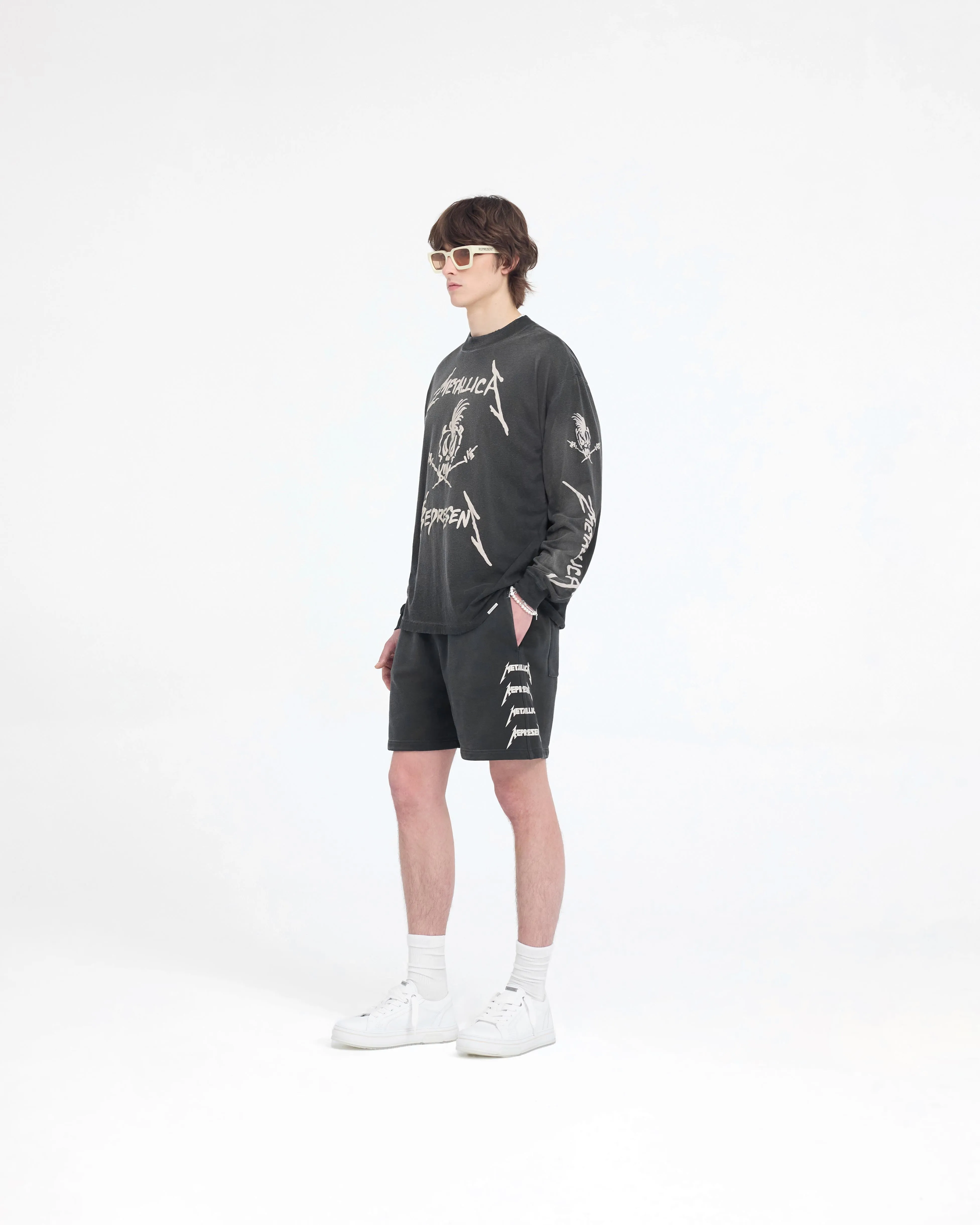 Represent X Metallica Local Crew Short - Stained Black