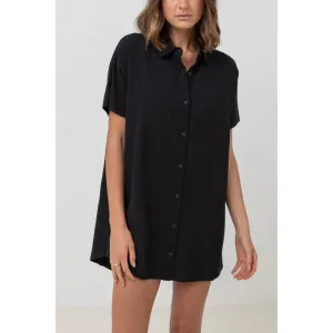 RHYTHM CLASSIC SHIRT DRESS BLACK