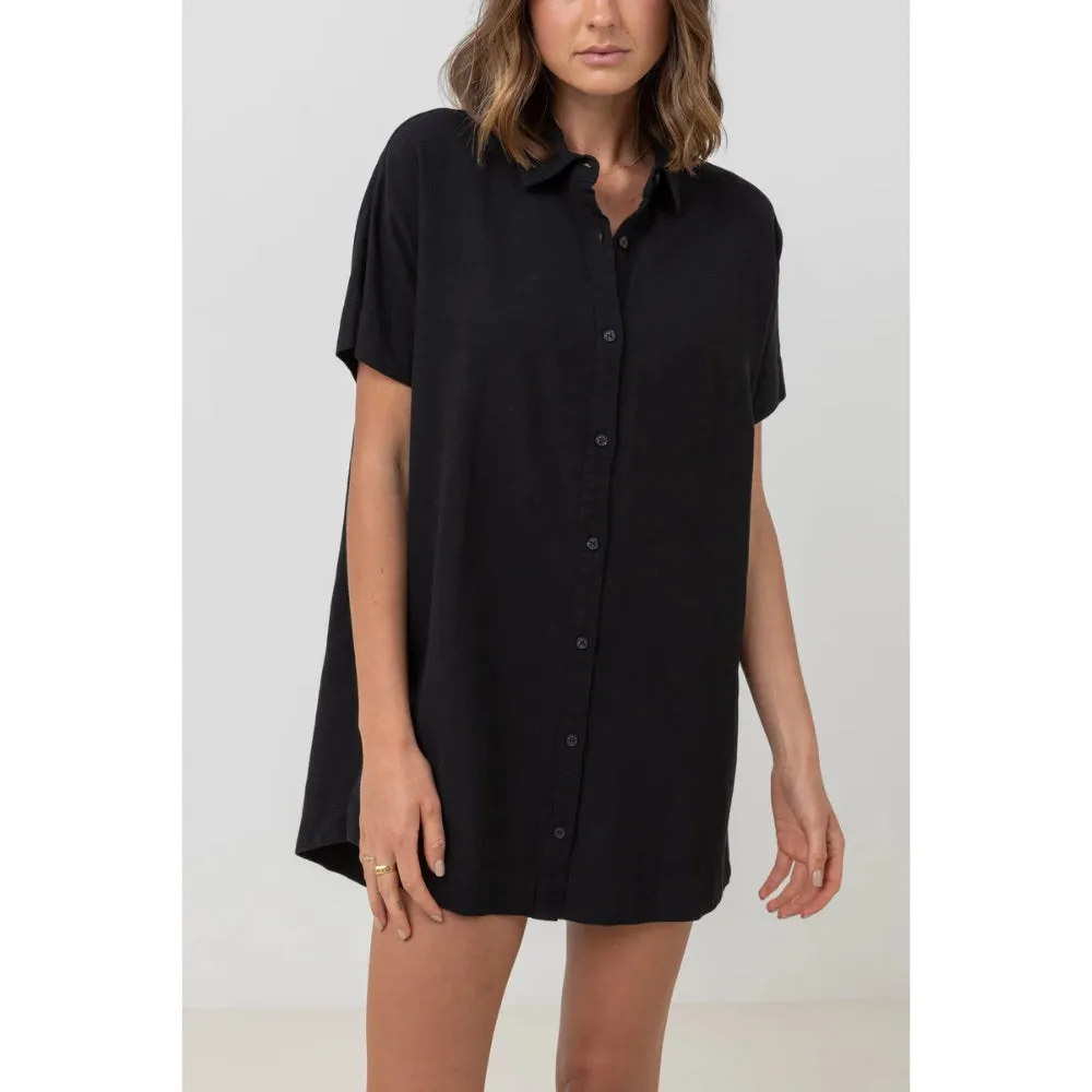 RHYTHM CLASSIC SHIRT DRESS BLACK