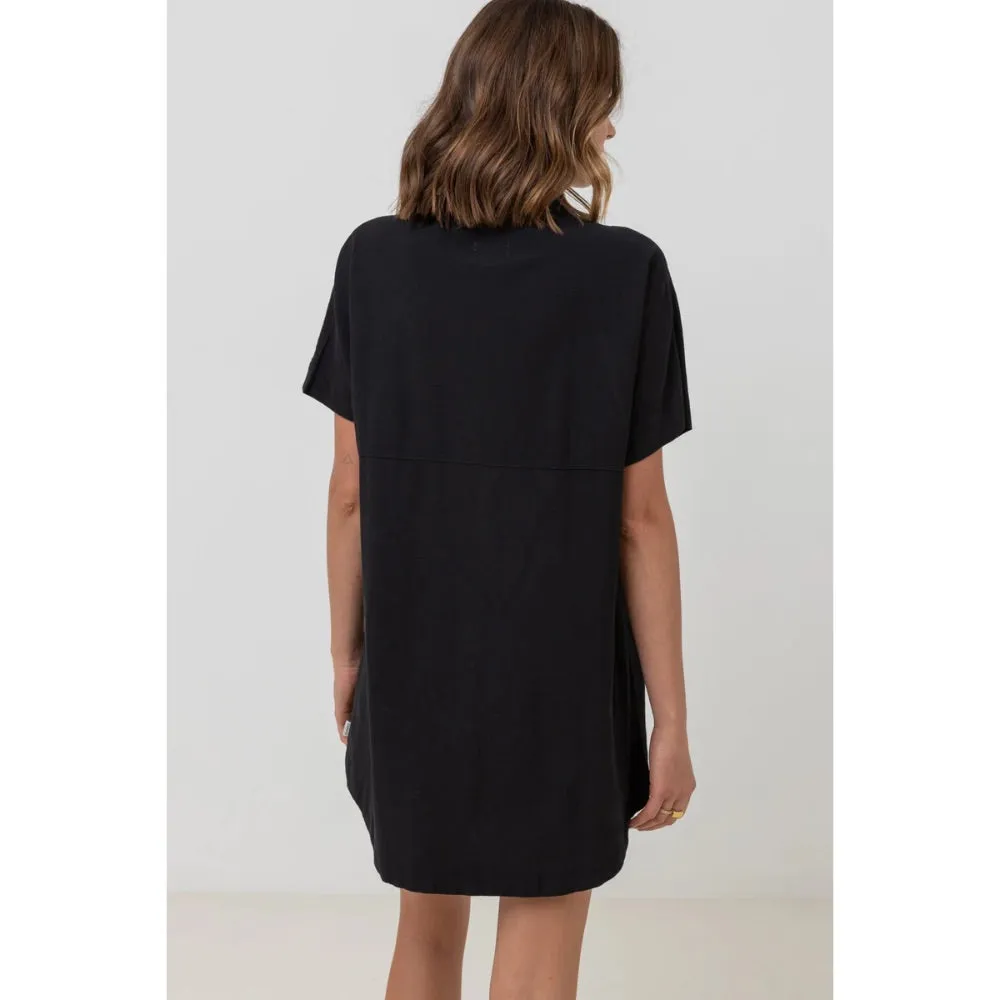 RHYTHM CLASSIC SHIRT DRESS BLACK