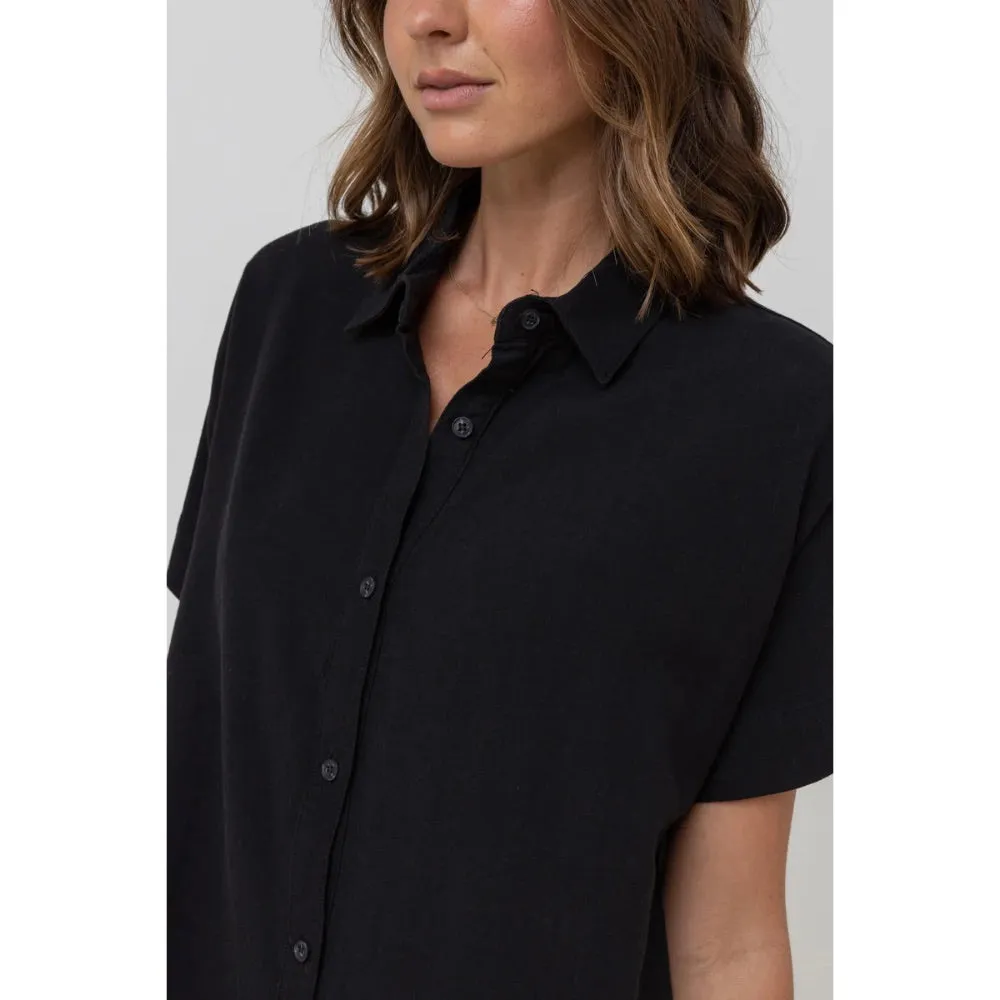 RHYTHM CLASSIC SHIRT DRESS BLACK